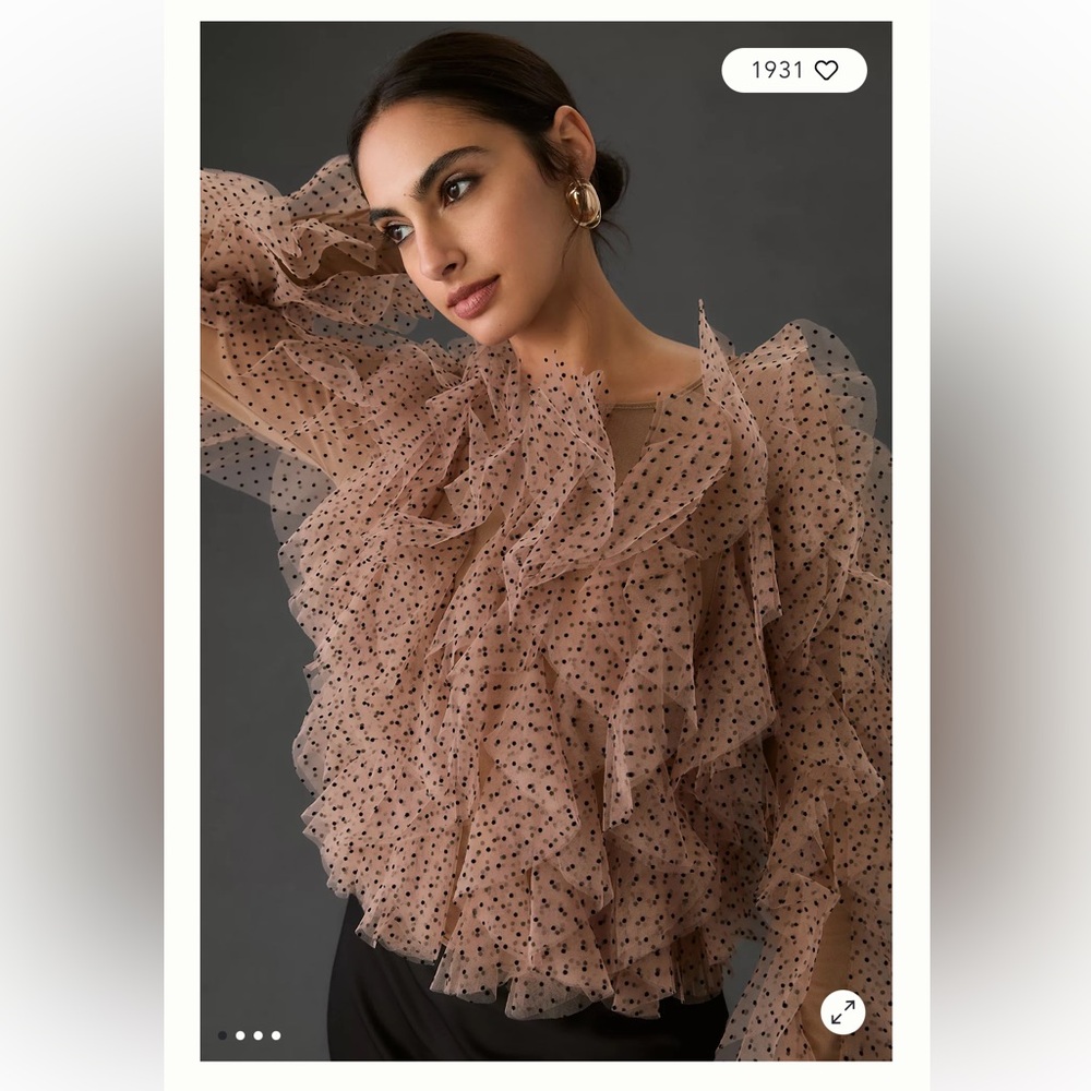 Dolan Left Coast Mesh Ruffle Blouse